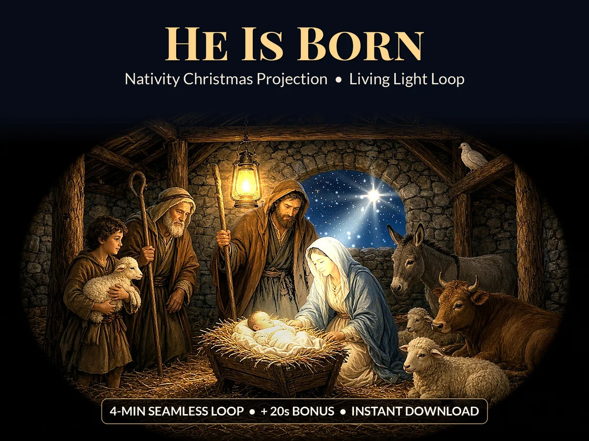 He Is Born: Nativity Projection window projection preview